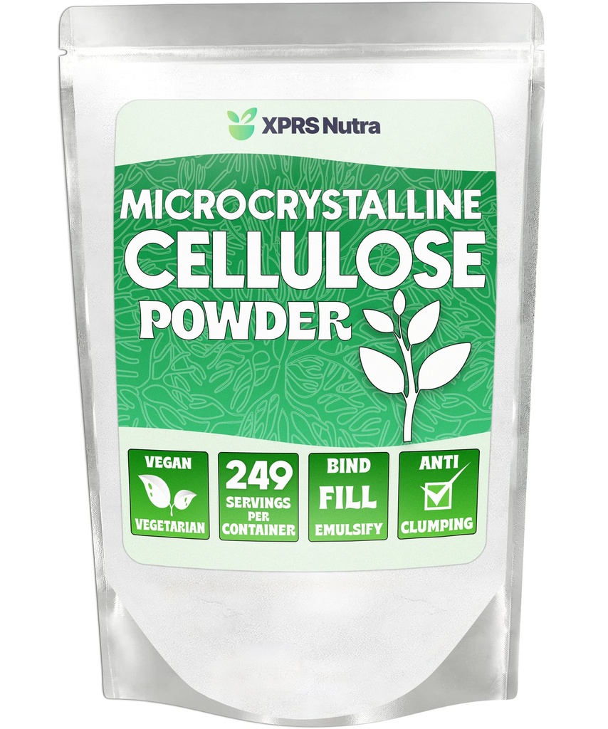 XPRS Nutra Mikrokryštalický celulóza Prášok - Odorless Celulóza Fiber Powder - 100% Pure Powdered Celulóza Supplement je Nerozpustné Fiber pre Pill Binder Mix a Celulóza pasty (1,10 libry)