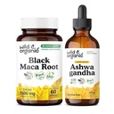 Wild & Organic Black Maca Root 60 Capsules & Ashwagandha Tincture 4 fl oz