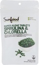 Sunfood Chlórella Spirulina Tablety - Spirulina a Chlórella Powder Pills, Green Algae Supplement Bohaté na chlorofyl, Broken Cell Wall, Vegan - 2 oz Bag
