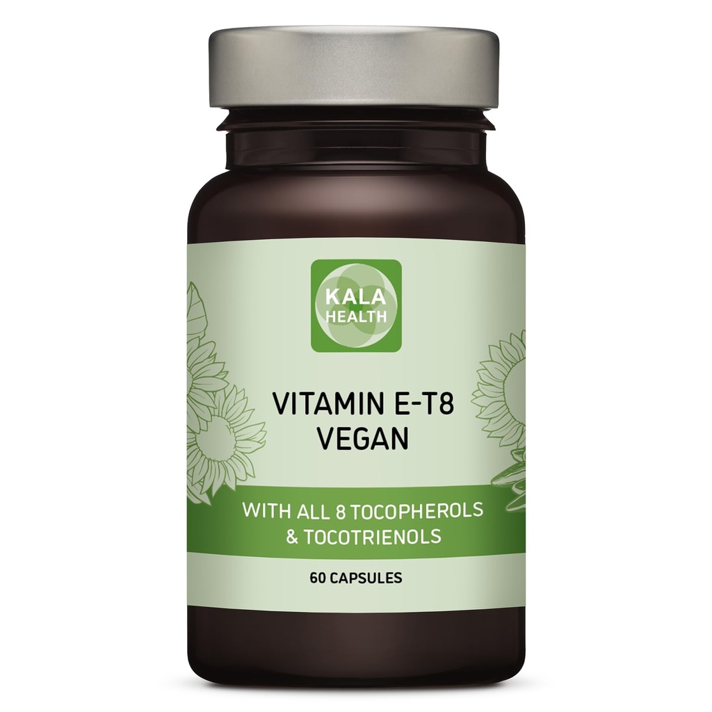 Jedinečný vegánsky vzorec so všetkými 8 tokoferolmi a tokotrienolmi Vitamín E 