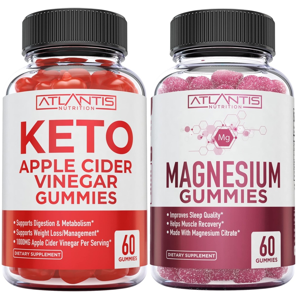 60 Keto Apple Cider Ocot Gumies Advanced Weight Loss + 60 Magnézium Gumies Formualed with 770 MG Magnézium Citrate.