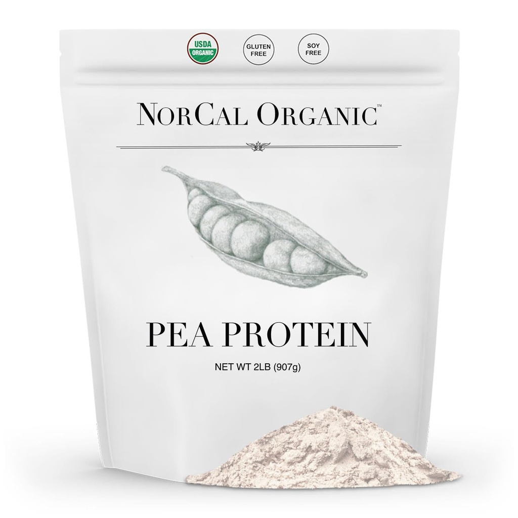 NorCal Organic - Premium Pea Protein Isolate - 100% Vegan and Organic - UNFLAVORED - 2 libry (Pack of 1) - 35 Servings