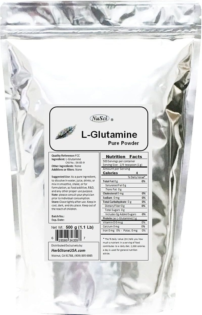 L-glutamín prášok 500g (1,1 lb) FCC stupeň