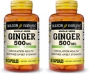 MASON Natural Whole Herb Ginger 500 mg, Natural Herbal Supplement, 60 Kapsule (Pack of 2)