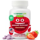 Deti baza so zinkom a vitamínom C - Imunitná podpora Doplnkové žuvacie tablety - Chutné prírodné zmiešané Berry Flavor - Vegan, Vegetarián, Gluten Free, Non-GMO, pre deti, 120 Žuvačky