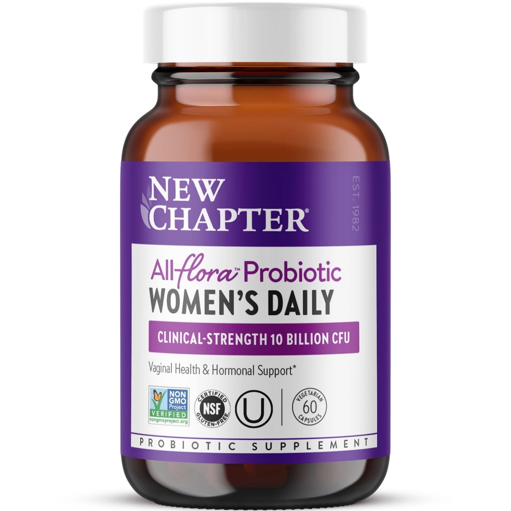 Nová kapitola Probiotiká pre ženy - 60 ct (2 mesiace dodávky), Denné probiotiká pre ženy s prebiotikami a probiotikami pre vaginálne zdravie a cast strom pre Hormonálnu podporu, 100% Vegetarián, non-GMO