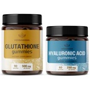 HERBAMAMA Glutathione and Hyaluronic Acid Kit - Bundle of 500mg Reduced L-Glutathione & 250mg Hyaluronic Acid Gummies - Vegan, Non-GMO, Gelatin-Free - 2 Pack
