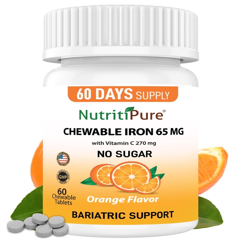 Žuvacie železo 65 mg s vitamínom C 270 mg (pre ženy/mužov) 60 dní Zásobovanie 