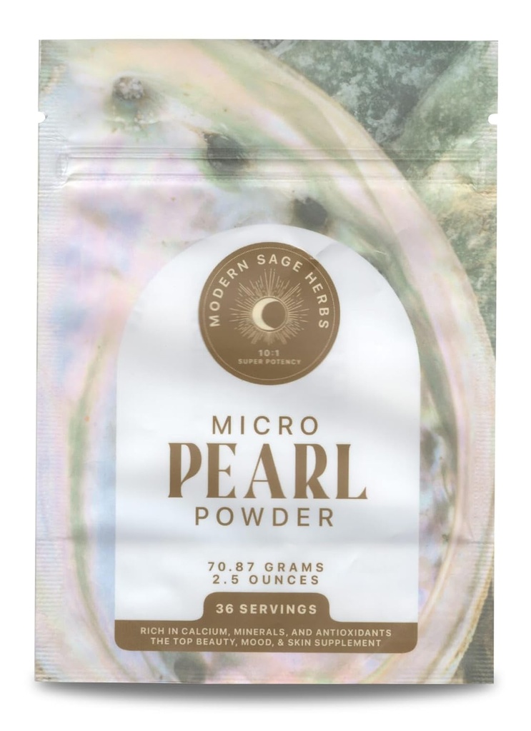 2,5oz Pure Pearl Powder 10:1 Super koncentrované extrakt. 36 Servis. Doplnky pre výrobu kolagénu, antiagingu a antioxidantu. Podporuje pokožku, oči, nechty, Radiant Beauty od moderných Sage bylín.