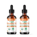 LIKVIDNÁ HEALTHA Vitamín D3 4000 IU, USDA Organické vitamín D tekuté kvapky pre dospelých a deti, Vegánsky vitamín D na podporu imunitného systému, zdravie kostí, podpora nálady, zdravá koža - vyrobené v USA (2 balenia)