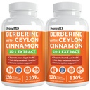21-in-1 Berberine Supplement with Ceylon škorica with Chromium, Bitter Melon and Green Tea Extract and Black Pepper Extract 5X for Energy & Metabolizmus Support with 5279 mg (120 ct, balenie 2)