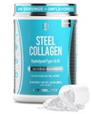 SteelFit Grass-Fed Collagen Peptides Powder, Unflavored - Hydrolyzed Collagen for Hair, Skin, Nails & Joint Support - Grass Fed Bovine Type 1 & 3 with Biotin, Vitamin C & Hyaluronic Acid - 28 Servings