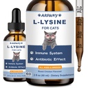 L-lyzínový doplnok pre mačky - Imunitná podpora - 60ML Lyzín pre Feline dýchacích ciest, Kýchanie, Runny nose, funkcia očí - Prírodné Cat Antibiotické kvapky - Chrumkavé kuracie príchuť