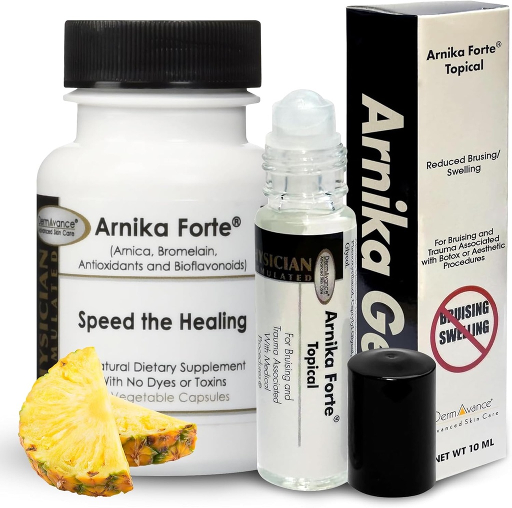 Recovery Bundle - Arnica Kapsule a gél pre modriny a opuch - Po operácii, Kozmetický postup a zotavenie poranení Nevyhnutné