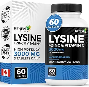 Renew Actives L-lyzín 1000 mg per Servírovanie so zinkom a vitamínom C