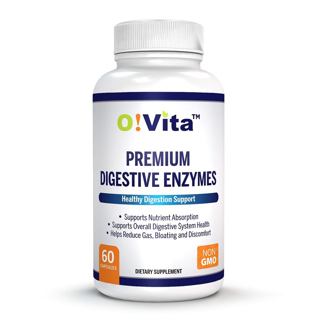 Premium Digestive Enzymes with Plant-Based Enzymes, Supports Better Digestion, Better Nutrient Absorbtion (60 non-GMO Rastlinné kapsule)