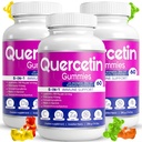 (3 balenia) Quercetin Gummies by BioVitalica - Quercetin s hypromínom Vitamín C a zinok a bazy + vitamín D3-5 v 1 Imunitná podpora - zinok Quercetin 750 mg pre deti a dospelých