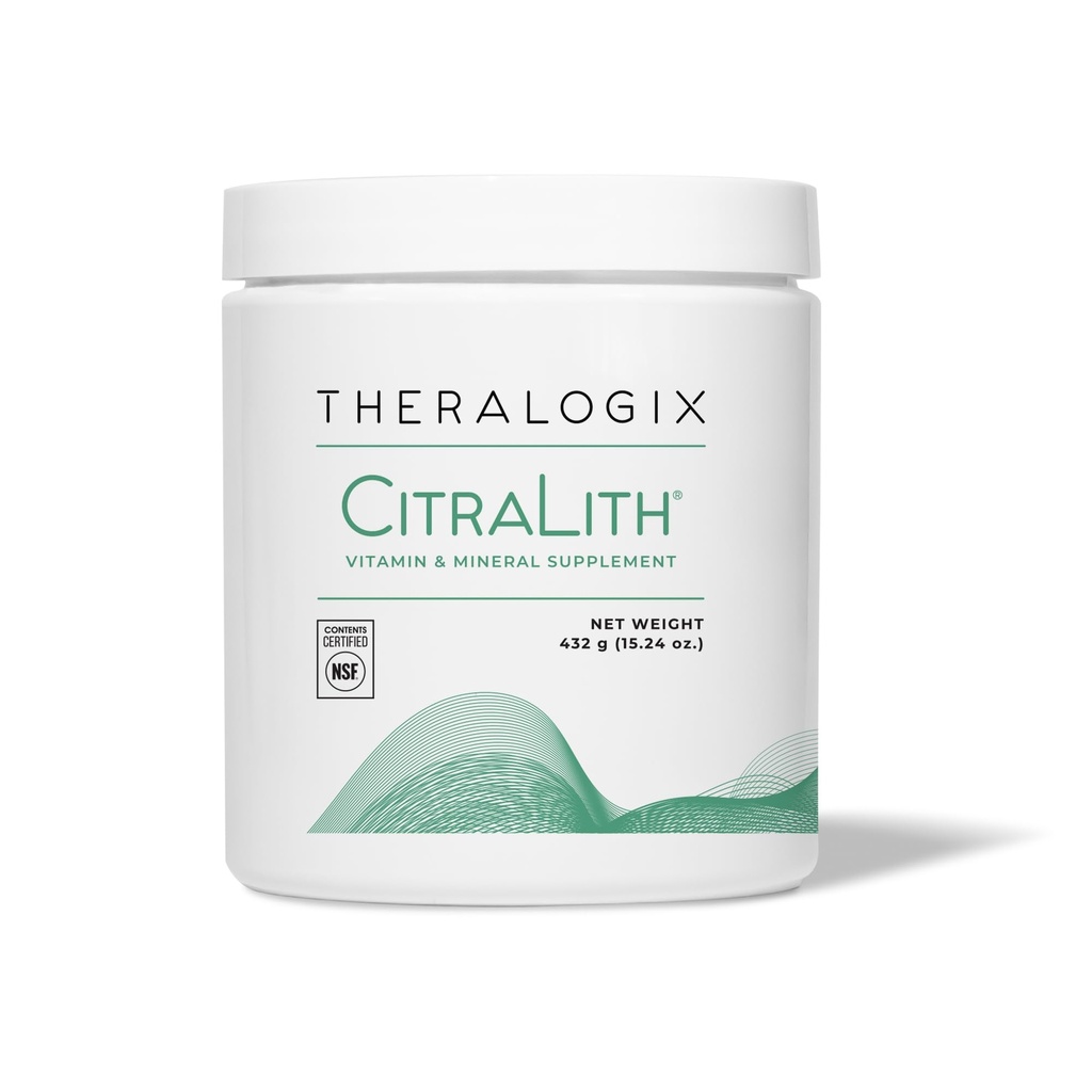 Theralogix CitraLith Vitamin & Mineral Supplement - 90-Day Supply - Kidney Health Support for Healthy Kidney Function - Includes Magnesium, Sodium, Potassium & Vitamin B6 - NSF Certified - 432 Grams