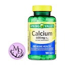 Generic Spring Valley Calcium 600 mg, Dietary Supplement, Bone Health Calcium + Vrátane Dri Store Sticker (100)