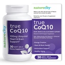 NatureCity True-CoQ10 Ubichinol 100mg Highly Absorbable and Stablized Kaneka QH CoQ10 Heart, Brain and Cellular Energy Supplement - (30 Soft Gels) Active CoQ10 as Ubichinol