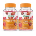 Životaschopné probiotické 2 Miliarda CFU Deti + zinok 25mg Deti, Gummy Bundle - veľké ochutnávky, vitamínové doplnky, bez lepku, bez GMO, Žuvacia Gummy