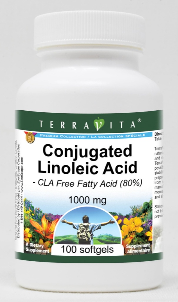 Conjugated Linoleic Acid - CLA Free Fatty Acid (80%) - 1000 mg (100 softgels, ZIN: 427996) - 2 Pack