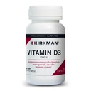 Kirkman - Vitamín D3 1000 IU - 120 Kapsule - Podporuje Imunitné zdravie - Pomáha budovať silné kosti - Hypoalergénne
