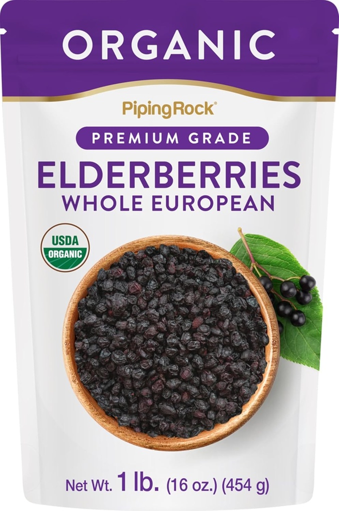 Piping Rock Elderberries Sušené Organické 