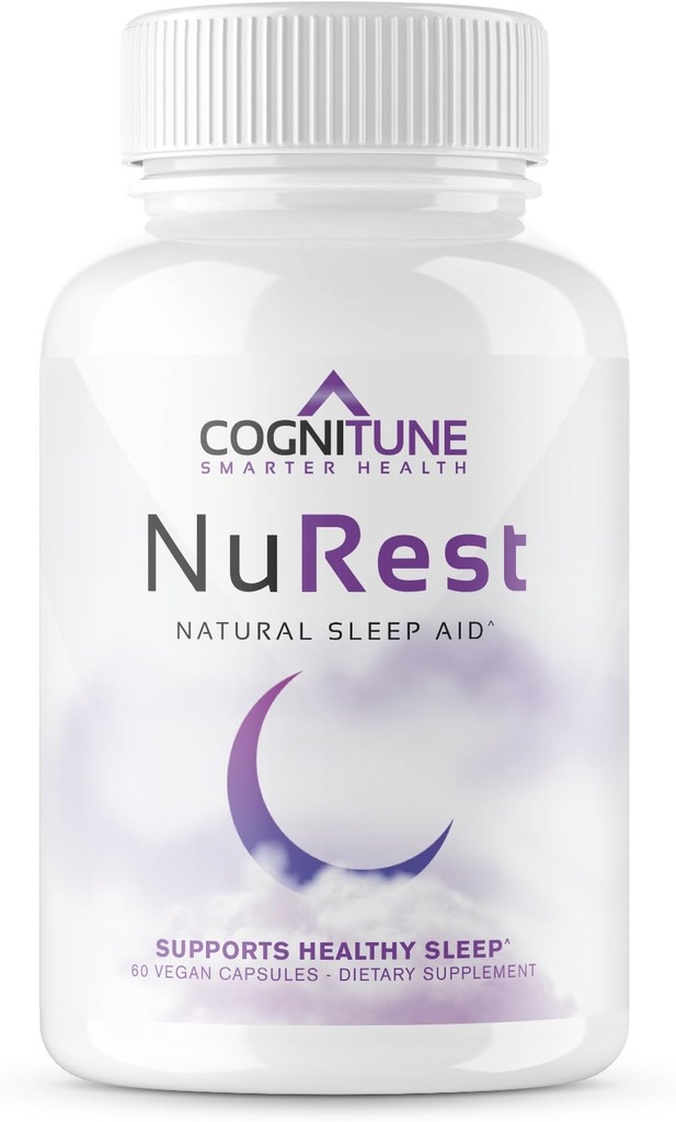 CogniTune Natural Sleep Aid pre dospelých - Bylinné sleep Aid Supplement - Non-Drowsy Formula s Melatonin, Valerian Root, citrónový balzam, harmanček, GABA & Viac
