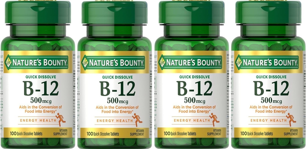 Prírodný vitamín B-12 500 μg, 100 ea (balenie 4)