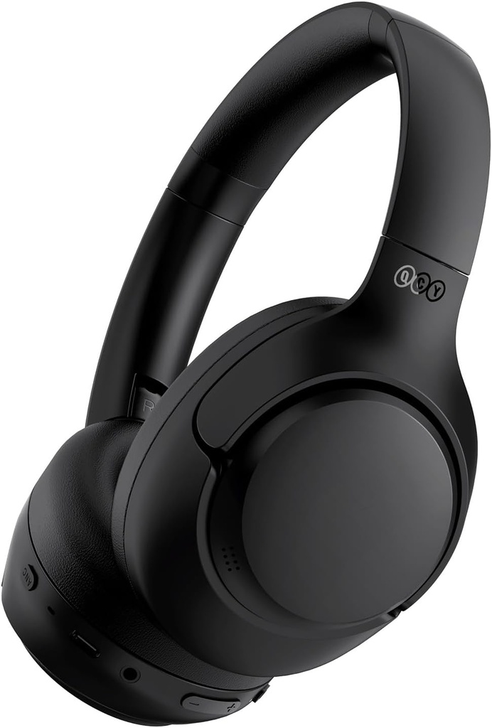 QCY H3 ANC Bluetooth slúchadlá nad uchom, aktívny hluk zrušenie Bluetooth 5.4 Slúchadlá s mikrofónmi, Hi-Res Audio Sound, Multipoint Connection, 60H Playback, Vlastné EQ cez App(čierna)