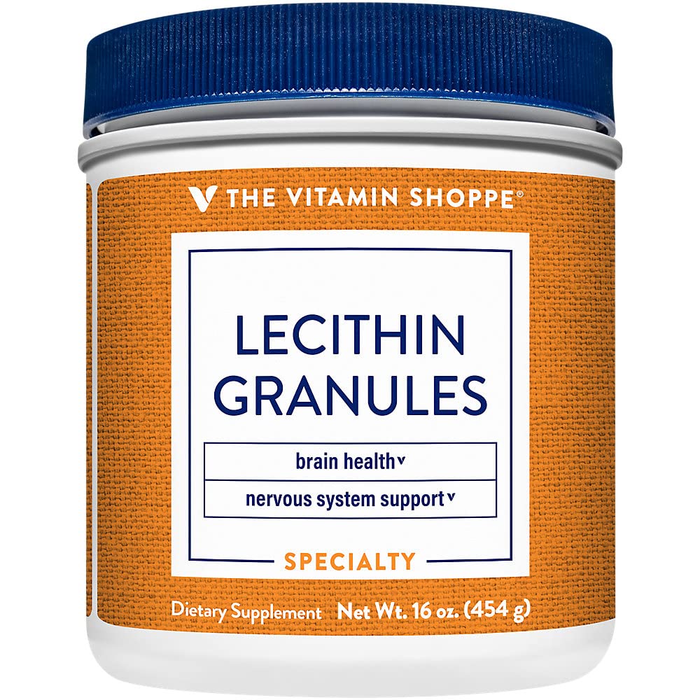 Vitamín Shoppe Lecitin Granulát - prírodná kombinácia esenciálnych mastných kyselín na podporu mozgovej a nervovej funkcie, 100% Soy Based, Once Daily (16 Ounces Powder)