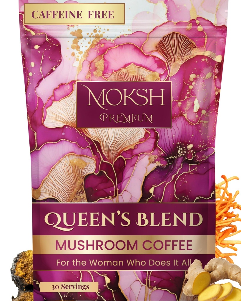 Mushroom Coffee – Instant Mushroom Coffee for Women with 2000mg Reishi, Maitake, Chaga and Cordyceps per Serving for Energy, Focus and Immune Support – 30 Servings