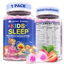 LILICARE Kids Reishi Mushroom Sleep Gummies - Melatonin Free Sleep Gummies for Kids | Reishi, Magnesium, Calcium & Lavender - Magnesium Glycinate for Restful Sleep & Immune (Pack of 1)