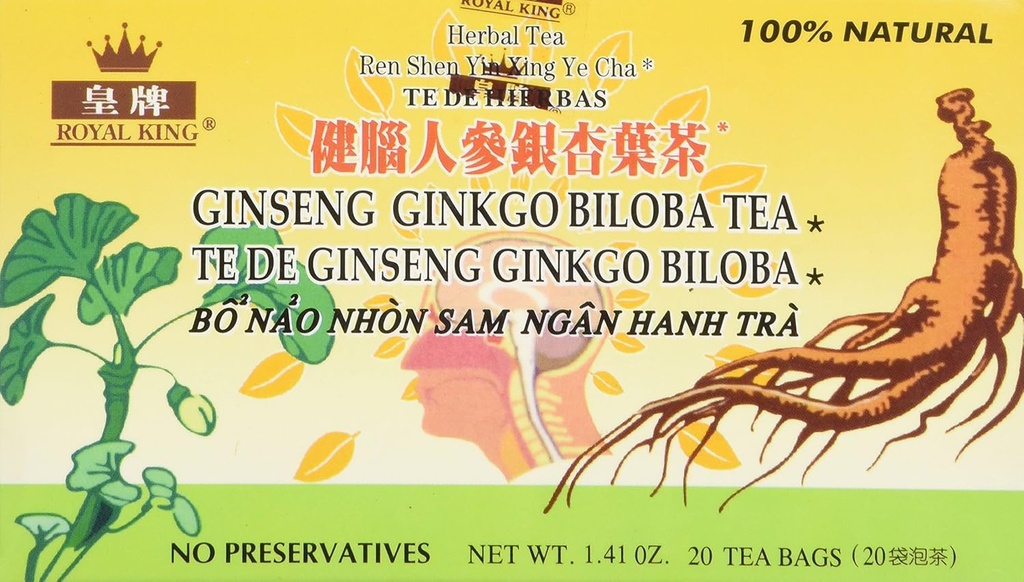 Kráľovský kráľ Ginseng Ginkgo Biloba čaj (20 tašky)