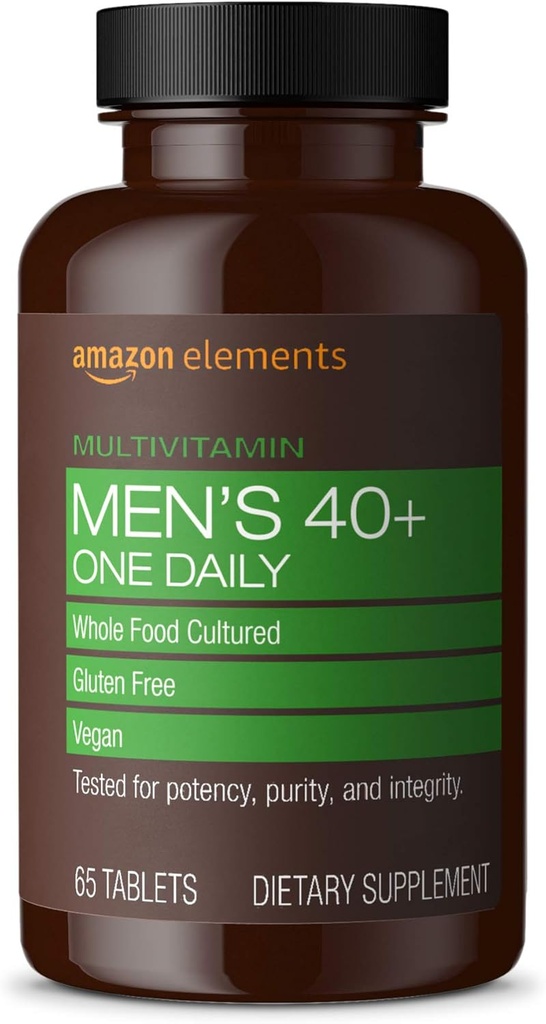 Prvky Pánske 40+ Jeden denný multivitamín, Vegan, 65 tabliet, 2 mesiace dodávky (Packaging sa môže líšiť)