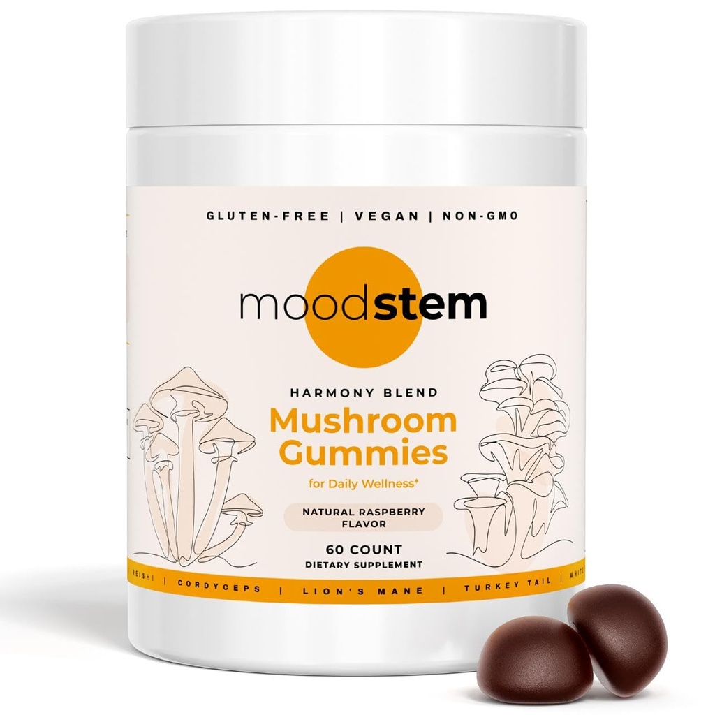 Mushroom Gummies Harmony Blend Daily Mushroom Supplement for Adults 10 in 1 Mushroom Complex: Lion’s Mane, Reishi, Cordyceps, Chaga & More for Brain, Immunity, Energy, Gut, Heart & Stress