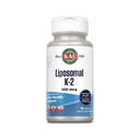 KAL Lipozomálne vitamín K2 doplnok s MK7 100 mcg - Vysoká absorpcia, Lipozomálna technológia - Advanced Bone Support - Vegan, Gluten Free, Made Without Soy, 30 Servings, 30 VegCaps