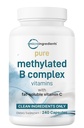 Micro Ingrediencie Pure Methylated B Complex, 240 Kapsule 