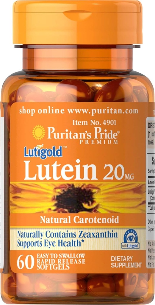 Puritan's Pride Lutein 20 mg s Zeaxantin 60 Softgels