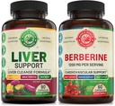 Pečeň Cleanse Detox opravy Formula a Premium Berberine Bundle (jedna fľaša každý). Podporuje zdravie pečene, kardiovaskulárne zdravie, zvýšenie energie, metabolické funkcie. USA Made.