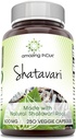 Amazing India Natural Shatavari 500 Mg per Serving 250 Veggie Capsules Supplement 