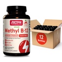Jarrow Formuly Maximálna sila Metyl B-12 5000 mcg, Dietary Supplement for Cellular Energy Production and Brain Health Support, 60 Cherry-Flaved Chewable Tablets, 60 Day Supply, Pack of 12