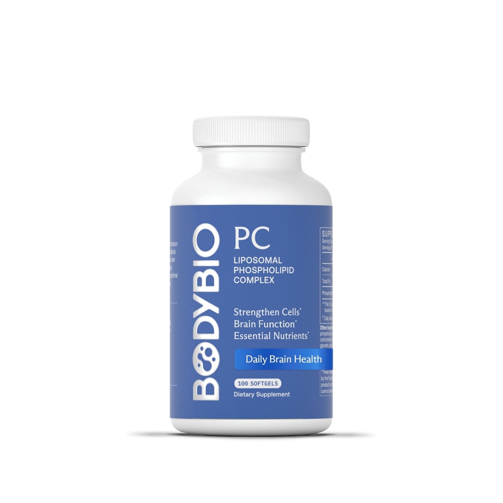 BodyBio PC - Fosfatidylcholín pre zdravie mozgu, duševná jasnosť, kognitívna funkcia, bunková oprava a zdravé starnutie, fosfolipidový komplex Supplement for Gentle Daily Detox