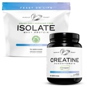 Svalové svaly Creatine Monohydrate - Neochutený 2lb (x1) a Isolate Whey Protein Powder - Neochutený 5lb (x1) - Svalové zotavenie a výkon Bundle