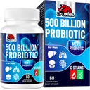 Probiotiká pre mužov, 500 miliárd CFU & 12 Pánske Probiotiká pre tráviace zdravie + 4 organické prebiotické vlákna, pre trávenie, Gut, imunitné zdravie, plávanie, plyn, energetická podpora, police Stabilné - 60 kapsúl