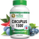 Botanická voľba CircuPlus 1500 - Zdravie srdca a obehové a Vein Suplement - Vitamín B1, Cayenne Pepper, Hawthorn, Ginkgo Biloba pre dospelých Muži a ženy (90 Kapsule)