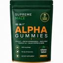 Lence Supreme Male 10 in 1 Alpha Gummies, 60 Gummies | with Ashwagandha Extract, Tongkat Ali, Shilajit, Maca Root – Natural Energy, Stamina & Male Performance Support