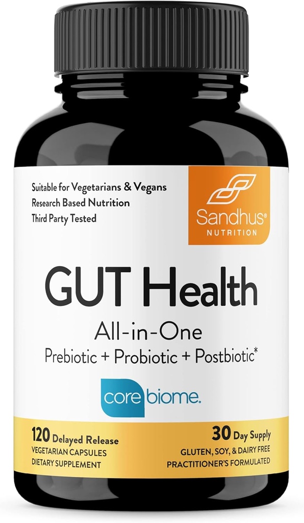 Sandhu Gut Health - Prebiotické, Probiotické, Postbiotické & L-Glutamine 