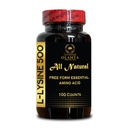 L-Lysine 500mg Capsules – Free Form Amino Acid – Immune Support, Plant-Based Formula – Non-GMO, Gluten-Free – 1 Bottle 100 Counts